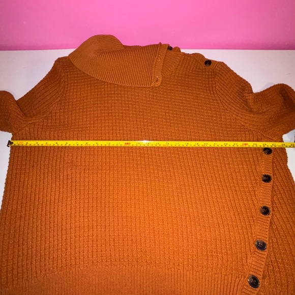 Plus Size Woman Within Burnt Orange Cowl Neck Sweater with Oversized Collar - Picture 7 of 10